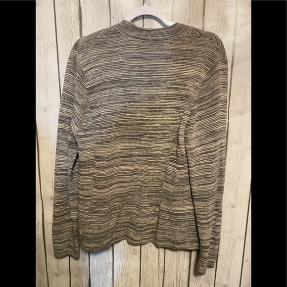 Eileen Fisher Drape Open Front Space Dye Cardigan Sweater Gray Size Medium. - Picture 4 of 5